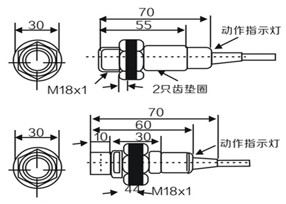 LM18-T Cylinder Inductive Proximity Sensor Detection Distance Anti-interference