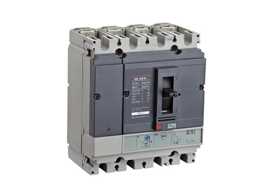 WNS-100 Black 3 Pole MCCB Electrical Circuit Breaker 500V Fire Proof