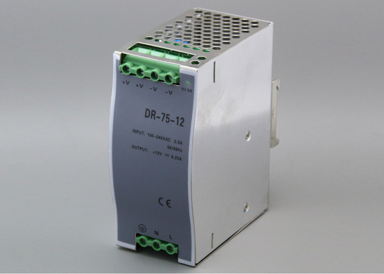 CE DR-75W Din Rail Power Supply 0.55KG Re - power On To Recover