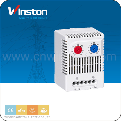 Open Closed Variable 10A Dual Room Temperature Thermostat With Red Temperature Dial