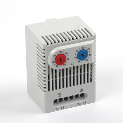 Open Closed Variable 10A Dual Room Temperature Thermostat With Red Temperature Dial